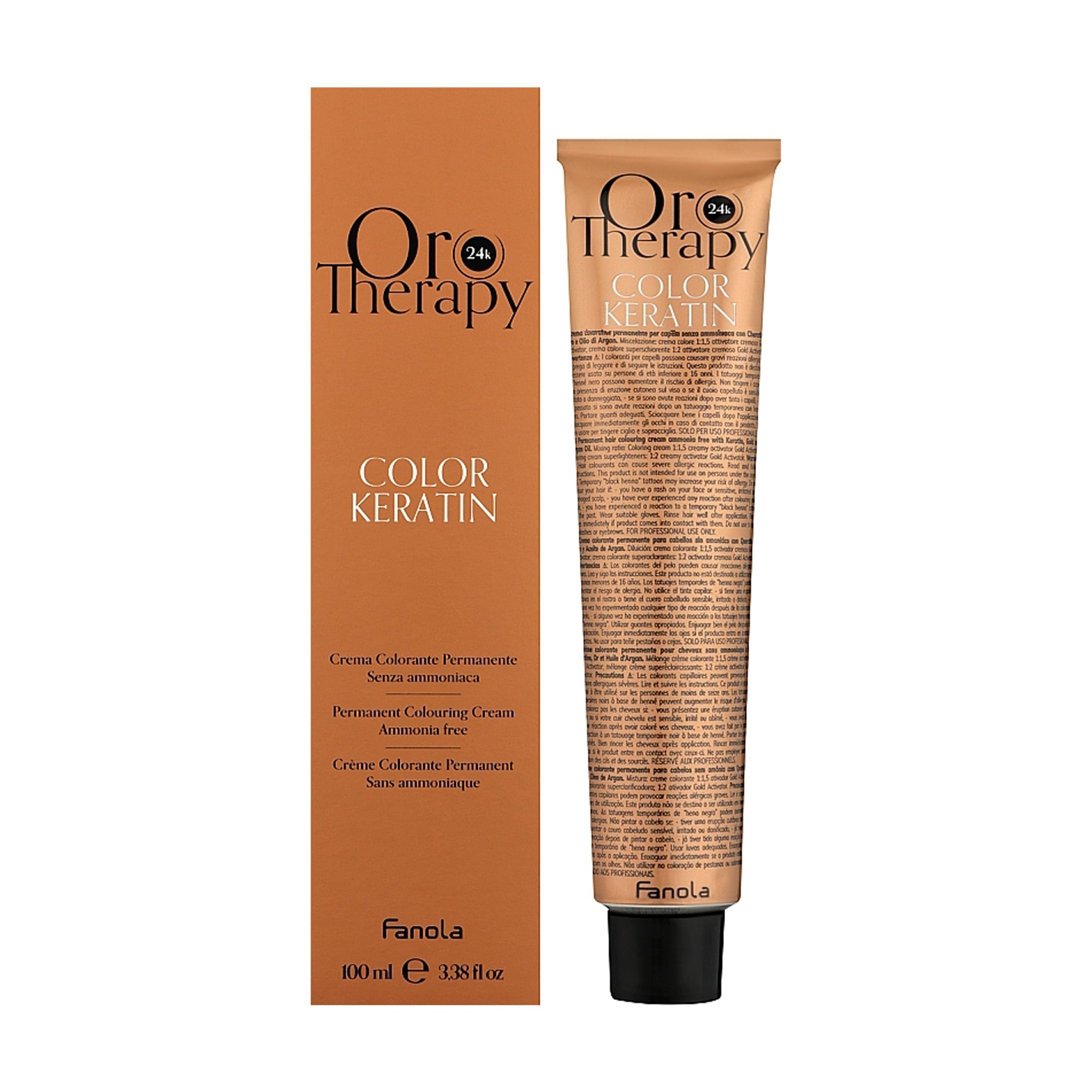 Уцінка! Безаміачна крем-фарба для волосся Fanola Oro Therapy Color Keratin Oro Puro 8.00 Intense Light Blonde, 100 мл